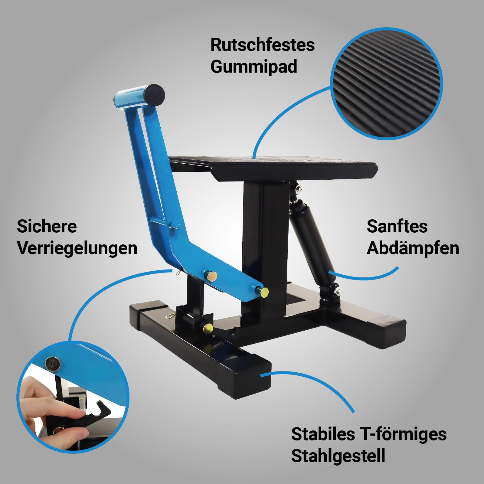 Bituxx Motorradbock Hebebühne Motorradheber Motorradhebebühne Moped Roller Bühne Lift wagenheber mit Dämpfer bis 150Kg