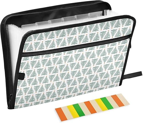 Miniatura 1 de Christmas Tree Triangle File Folder Organizer 13 Pockets A4 Letter Size Office Folders with Zipper Closure Paper Expanding File Folder for Doctor