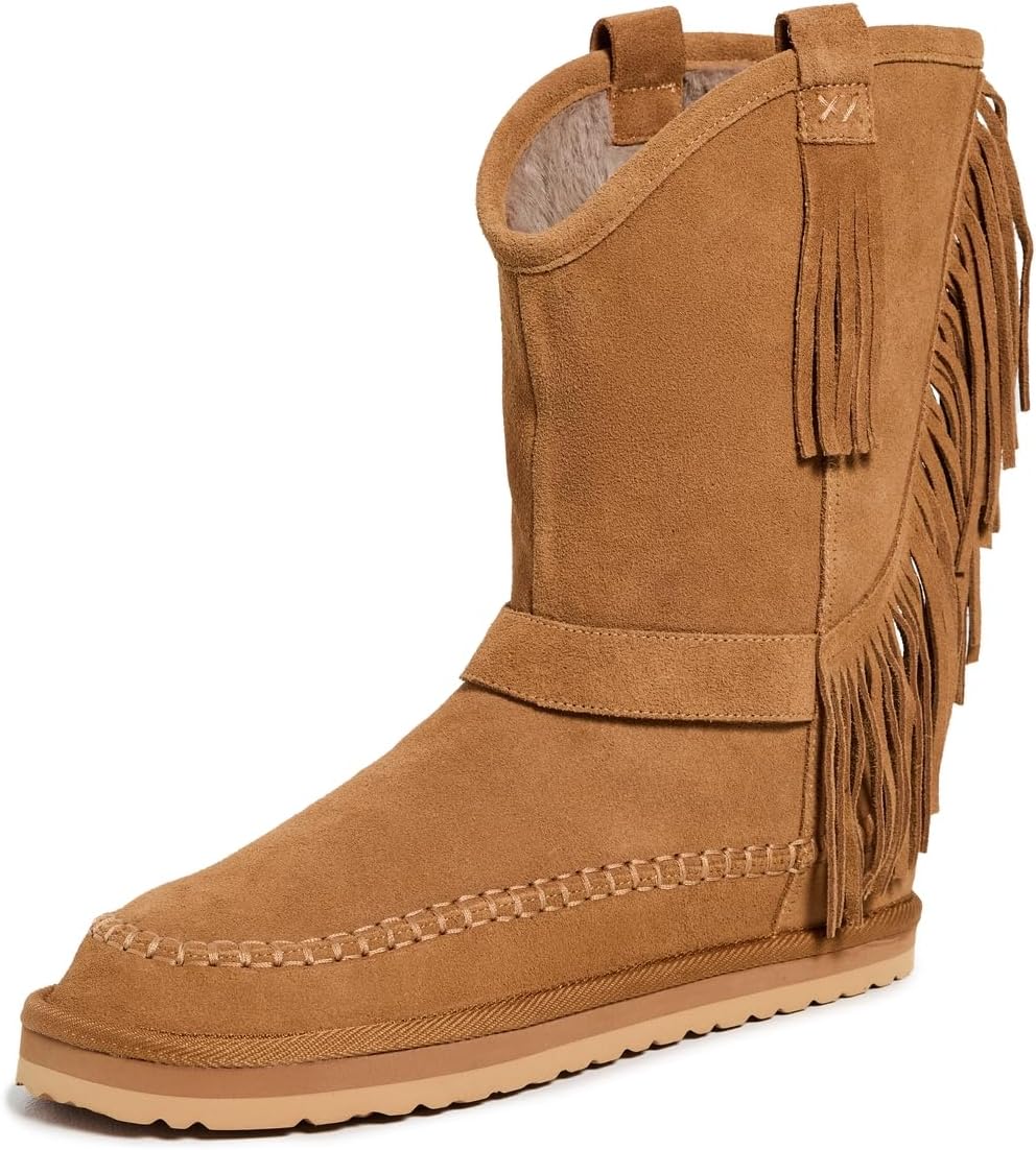 Free People Women's Faye Fringe Pull On Slipper Boots