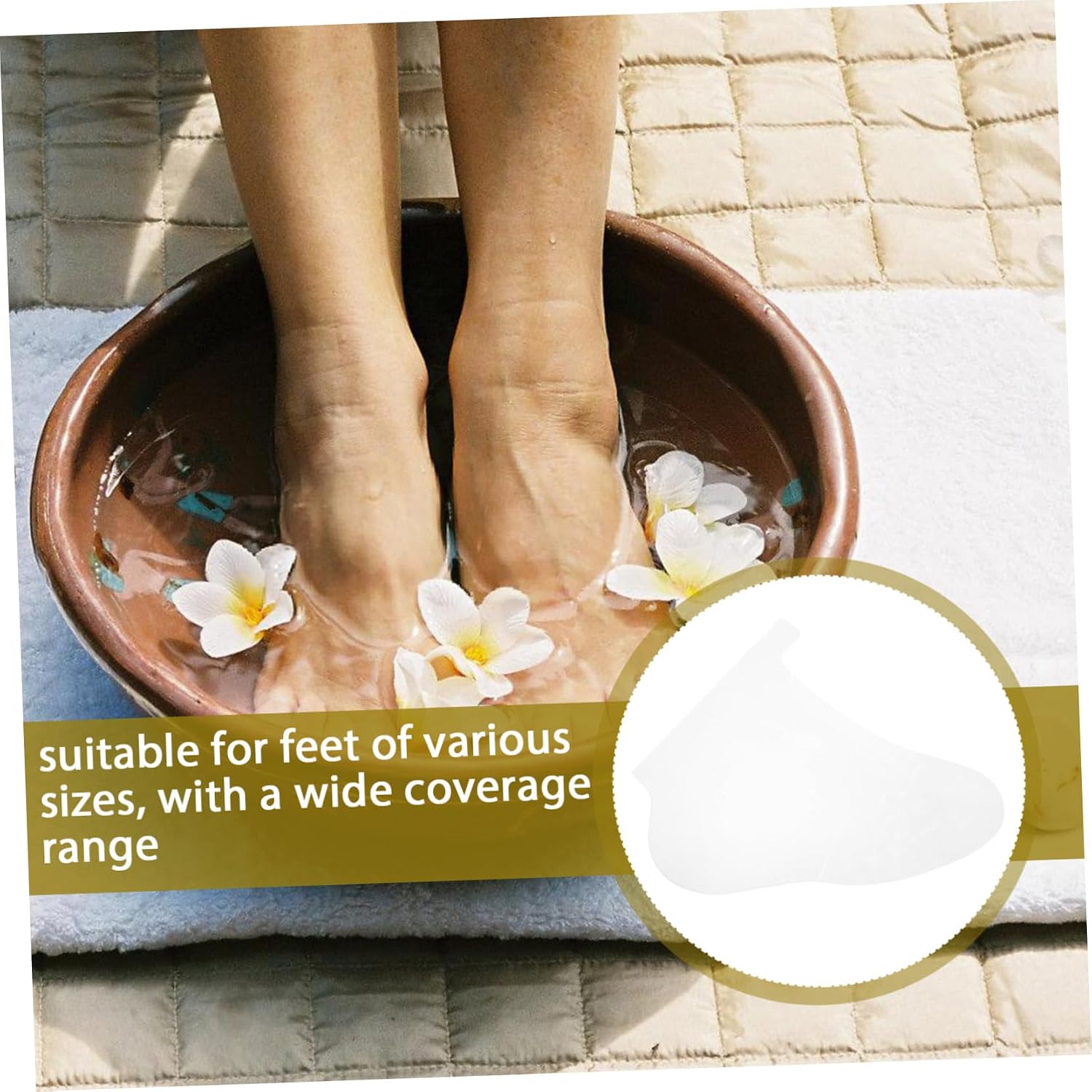 Ciieeo Waterproof Foot Covers for Spa 100pcs Disposable Plastic Foot Liners for Moisturizing and Pedicure