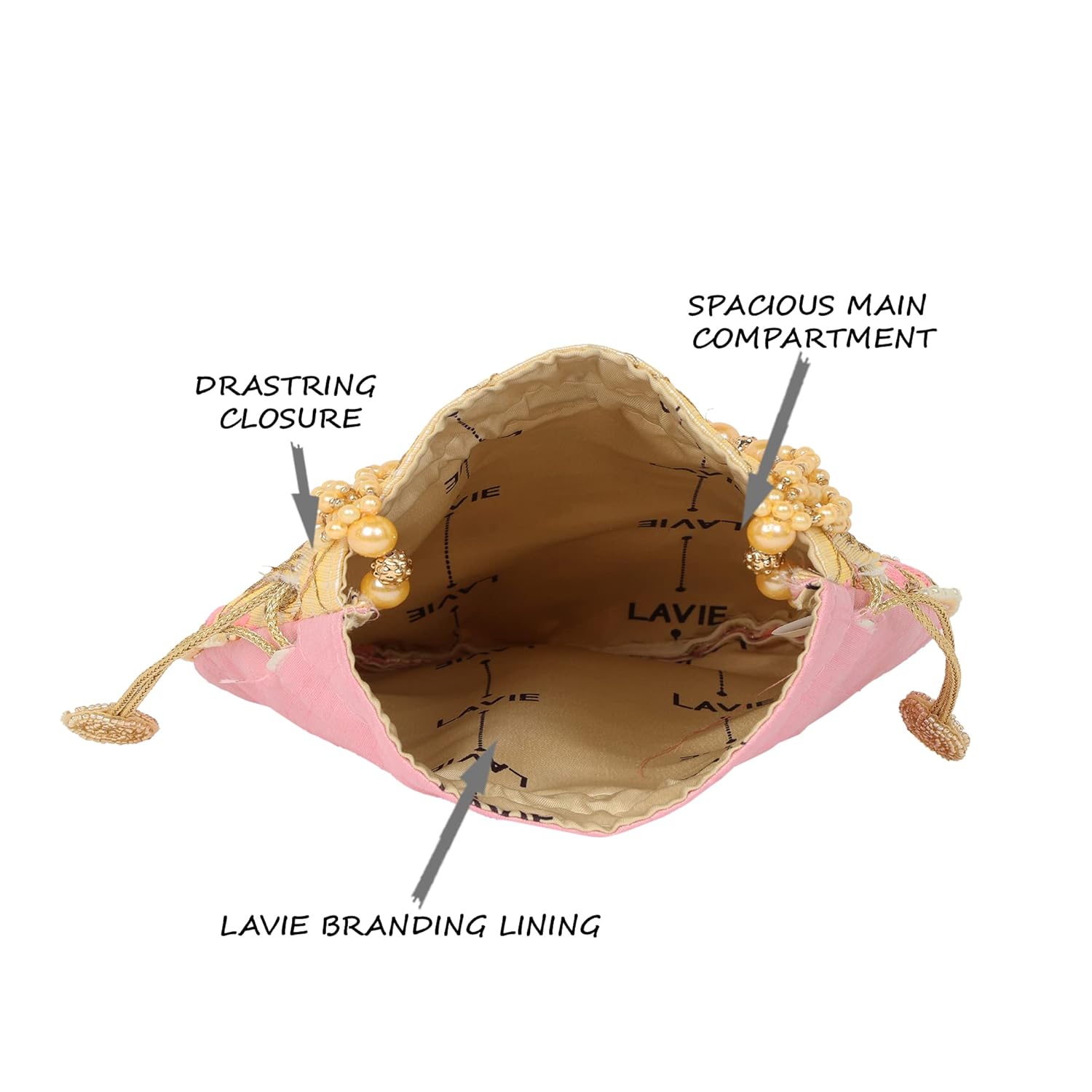 Lavie Women's Amara Round Potli | Ladies Purse Handbag 5