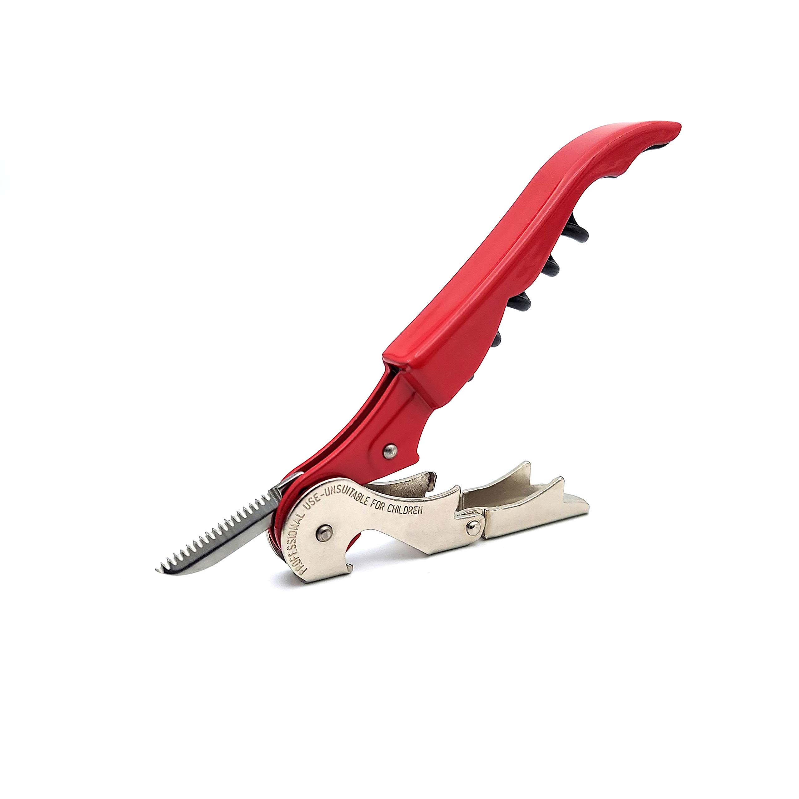 Pulltap's Genuine Classic 500 Corkscrew Wine Key Bottle Opener (Rojo - Red)