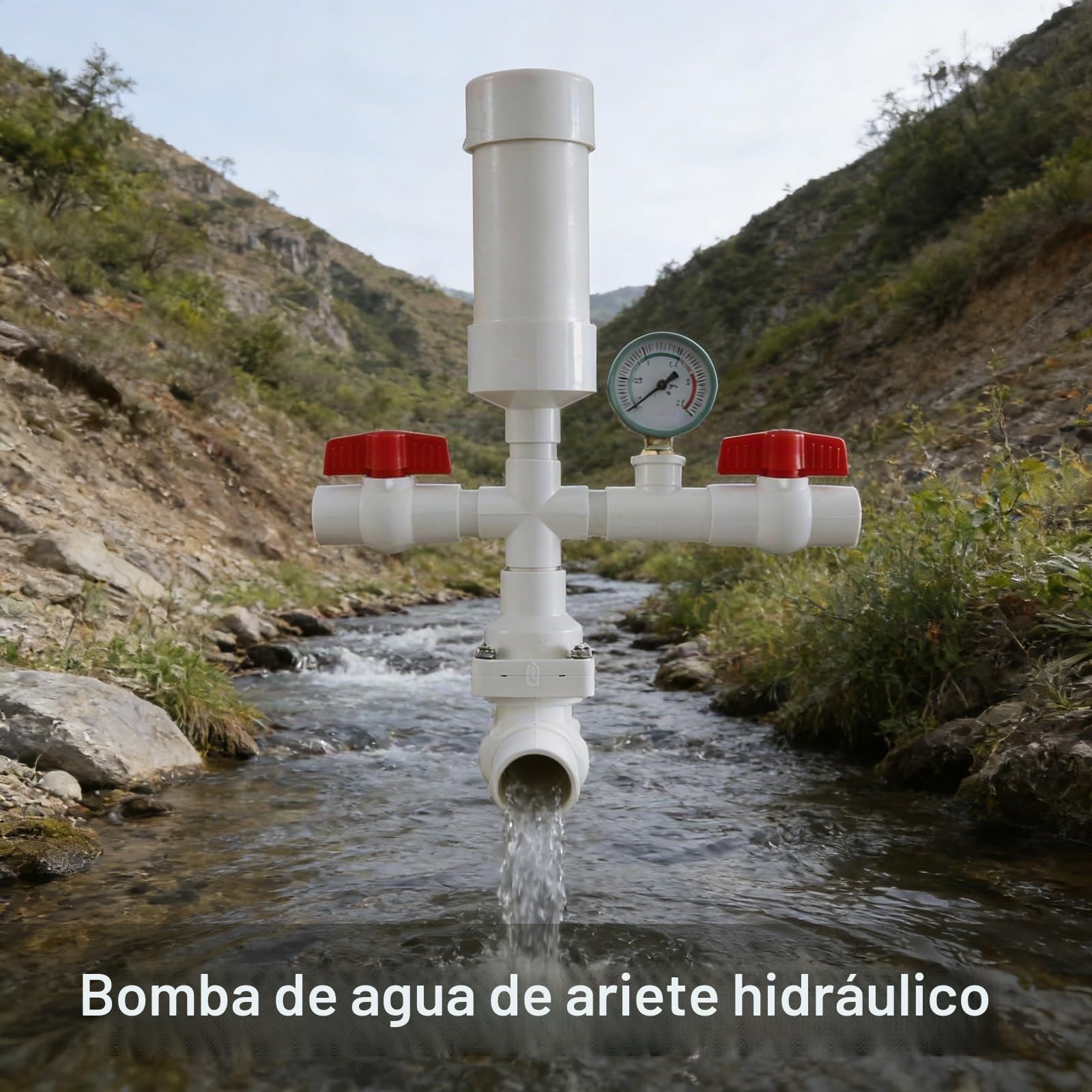 Bomba de agua de ariete hidráulico para riego de montaña, bomba de golpe de ariete, sin electricidad/no requiere combustible, para riego agrícola en zonas montañosas, elevación automática, autoelevaci