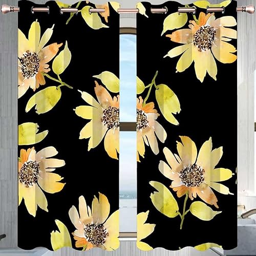 Cortinas Daisy para Sala Elegantes Modernas de 2 paneles de cortinas para dormitorio, longitud larga, ancho de caída de 85 x alto 108 pulgadas