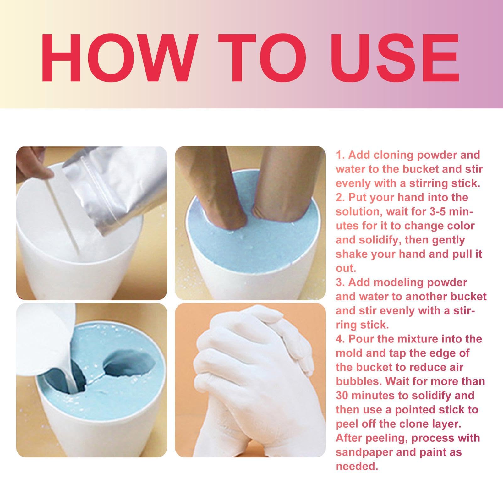 Kit di casting per le mani di famiglia, coppie kit casting a mano - Set di stampaggio a mano per la famiglia - Modello a mano in gesso per San in polvere artigianale per attività festive | Set di stampaggio a mano per la famiglia - a mano in gesso per San