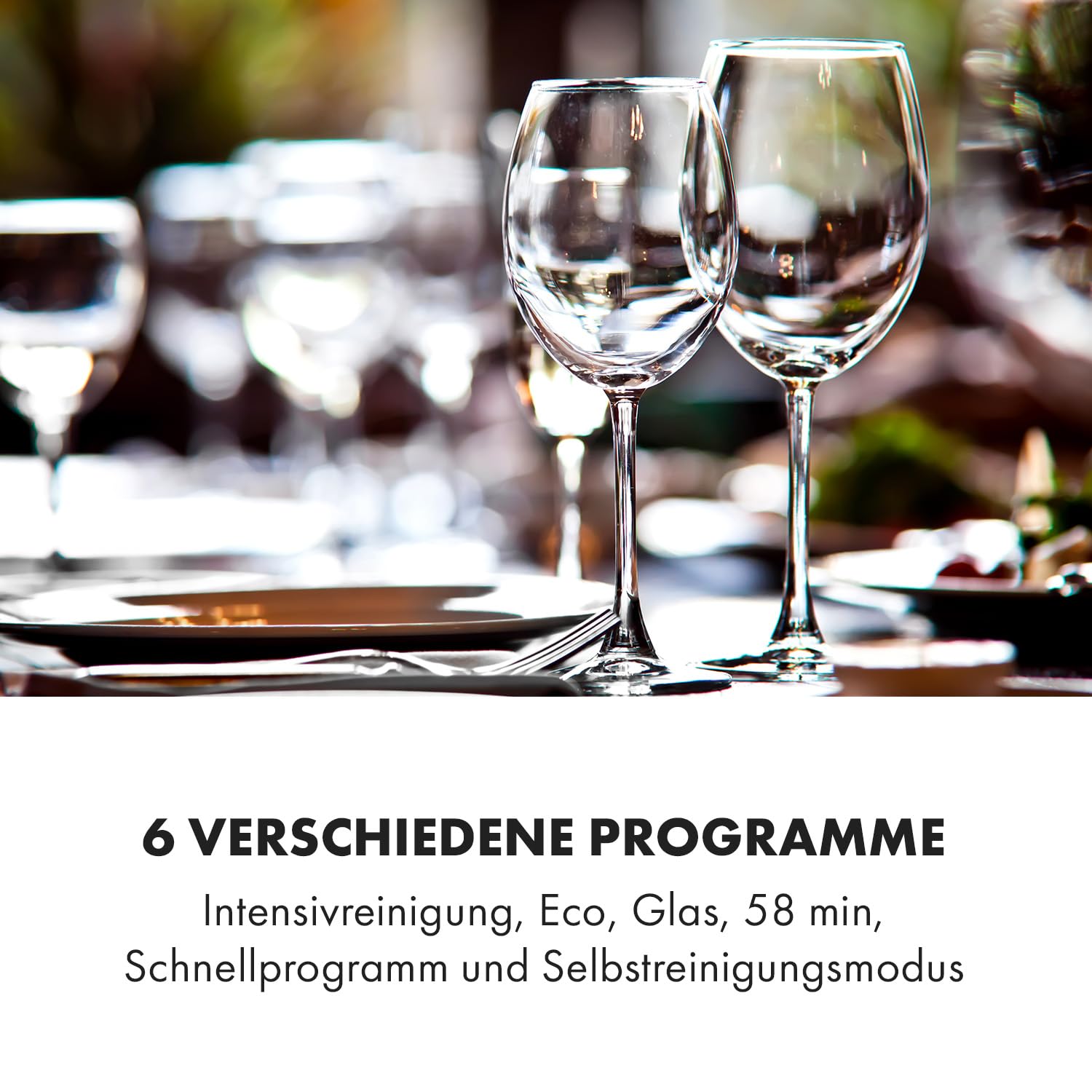 Klarstein Mini-Geschirrspüler Freistehend, 2 Maßgedecke, 6 Programme, Wassertank 6 L, Weiß