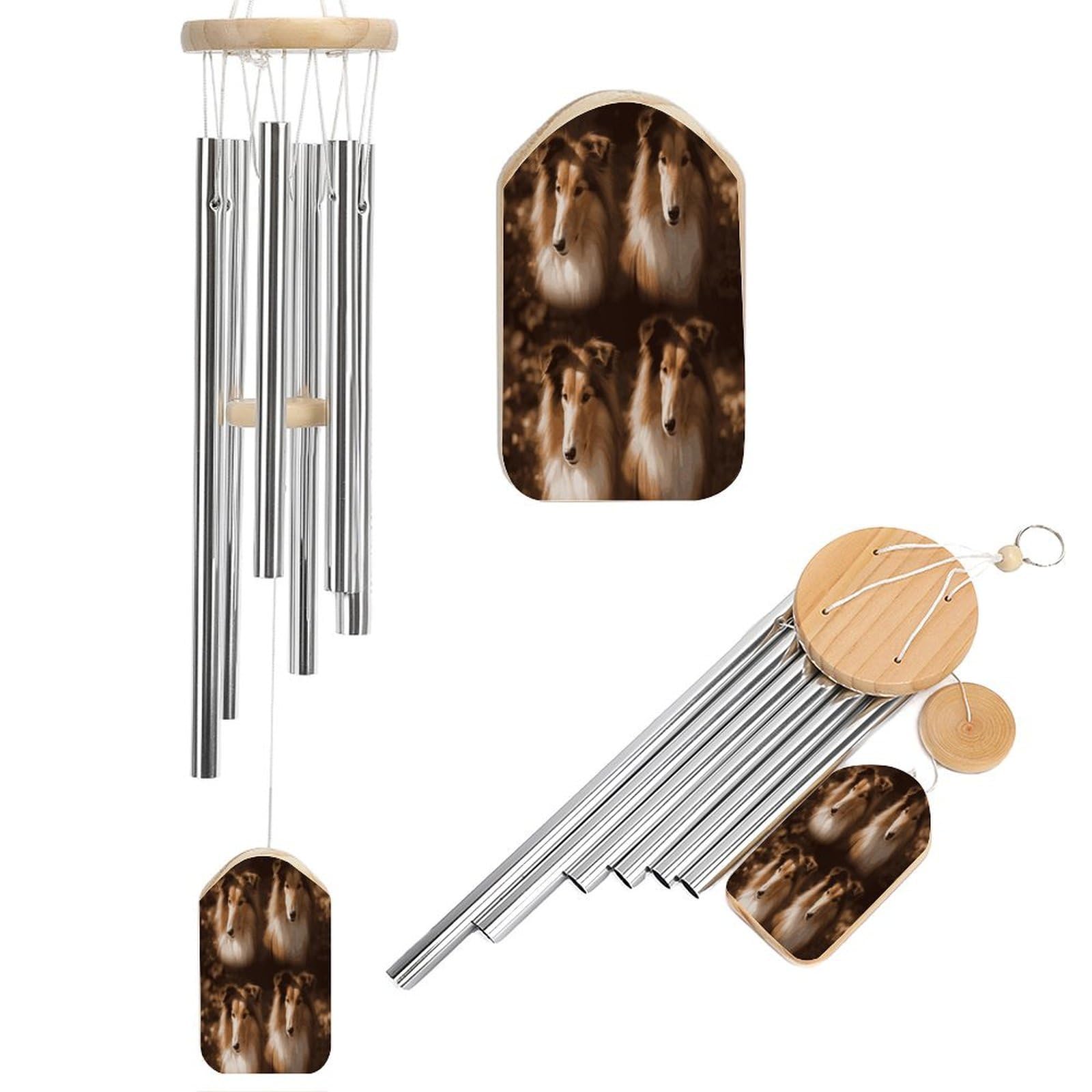 Shelties Wind Chimes for Outside, Memorial Windchimes Deep Tone Soothing Melodic Tones, Sympathy Wind Chimes for Patio Home Or Garden Decor