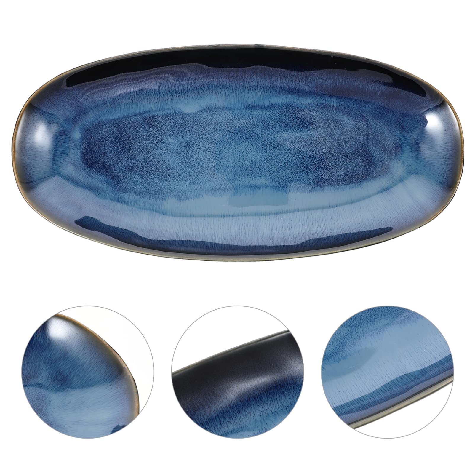 TOPBATHY Bandejas Marisco Para Servir Platos Para Servir Platos Ovalados De Sushi De Cerámica Bandeja Para Servir Pescado De Bandeja De Comida Para Sushi Postre Aperitivos Carne