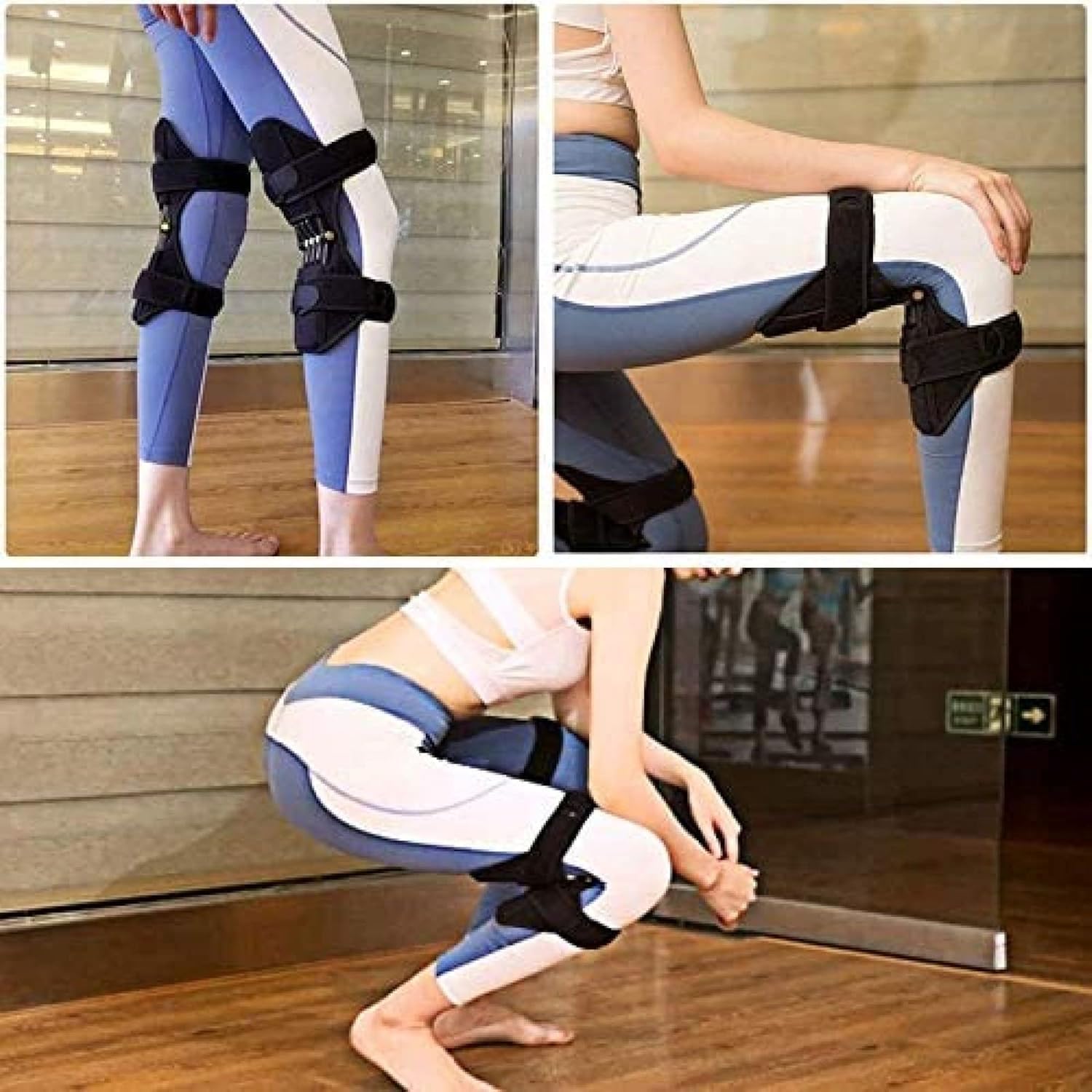 Knie-Booster, 2er-Pack, Knie-Booster-Feder-kniebandage Für Kniearthrose, Bergsteigen, Kniebeugen, Wandern, Sport