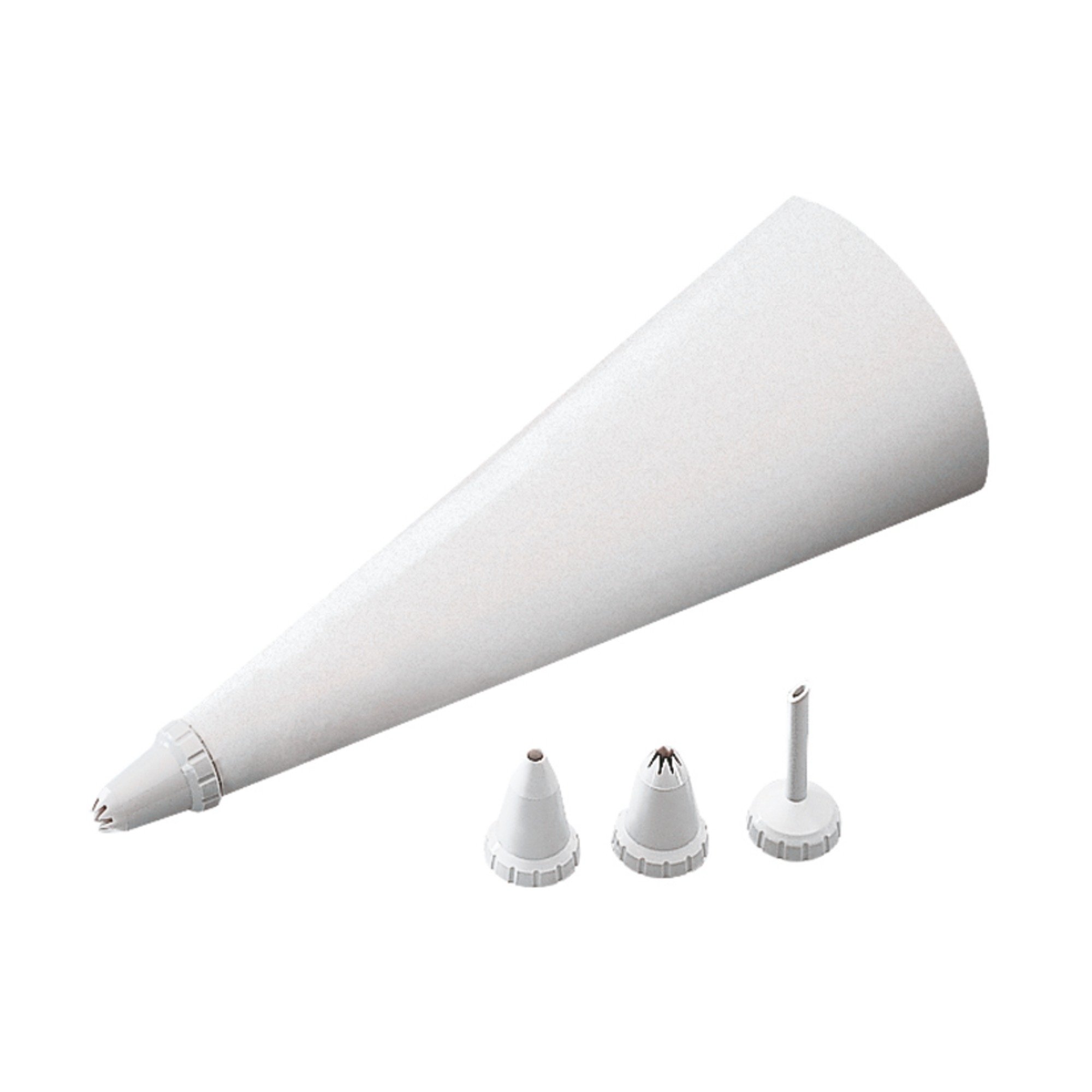 KAISER Pâtisserie icing bag set. 4 plastic nozzles, icing bag made of coated cotton, nozzles easy to replace from the outside
