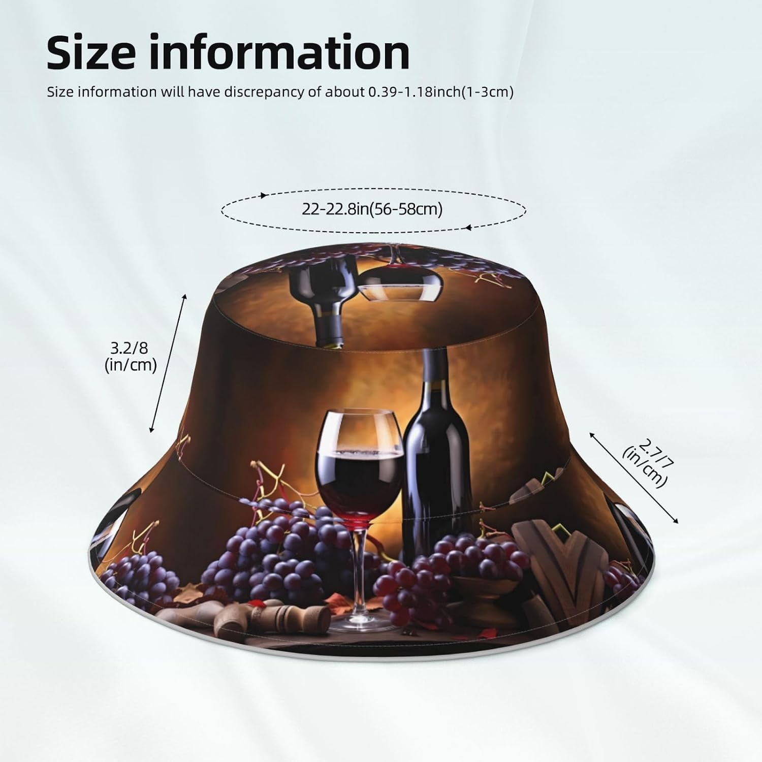 (Grape Wine) Reflective Reversible Bucket Hat Foldable Breathable Stylish Two-Way Wear for Outdoor Travel Daily Activities