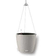 Lechuza Nido Cottage 28 Sand Brown, Self-Watering Hanging Planter, D10.6 H9.1 in