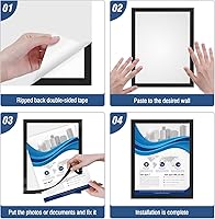 Vista 7 de Relx 6 letreros magnéticos autoadhesivos de pared de 8.5 x 11 pulgadas, portarretratos magnéticos, soportes para documentos, marcos adhesivos