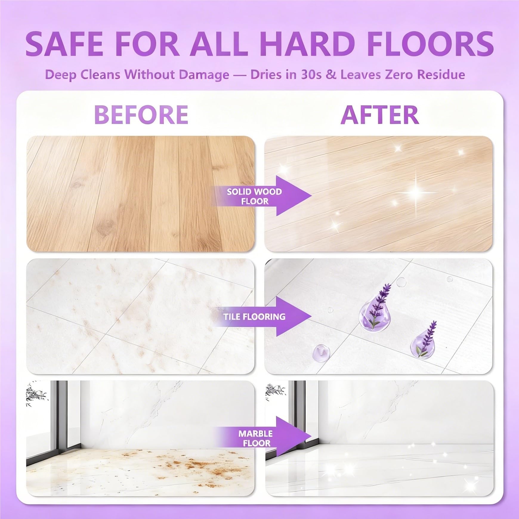 Limpiador para Suelos con Aroma a Naranja Dulce y Lavanda, 500 ml, para Madera, mármol y Piedra, fórmula con bajo residuo, Compatible con Tineco iFLOOR, Floor One S3/S5/S6/S7 Pro y Breeze(2pcs*500ml)