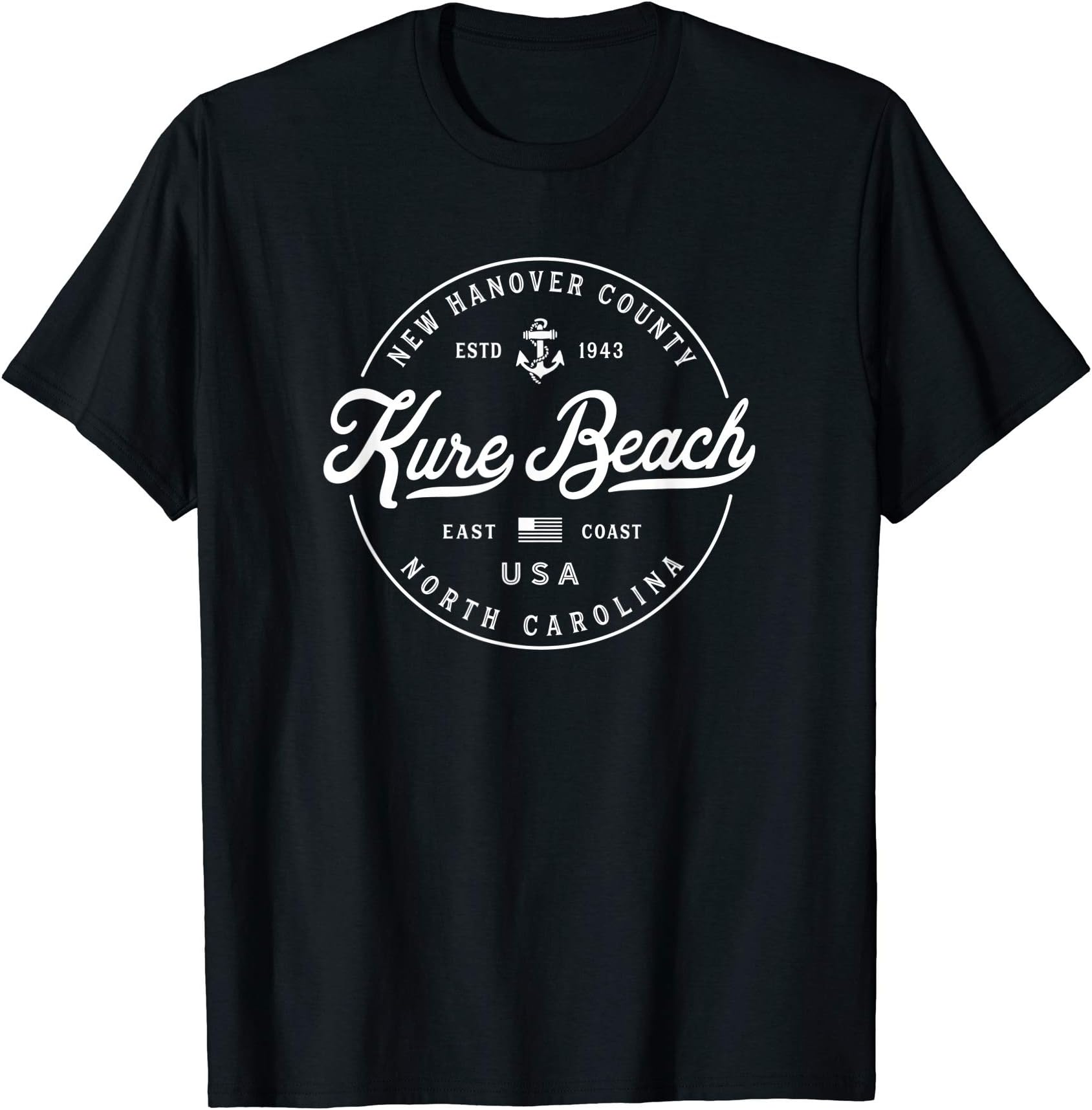 NAUTICAL Anchor Kure Beach North Carolina Travel Vacation T-Shirt