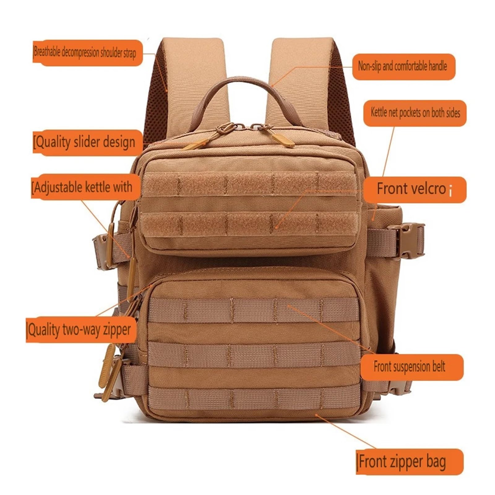 Mochila EDC, Mini Mochila For Exteriores 9L MOLLE