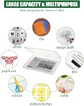 Denkee 4 Pack A4 Paper Organizer Box, Plastic Scrapbook Paper Organizer Containers for Craft and Art Storage, Board Game Storage for Art Supplies 8.5" x 11" US Letter, Portable Project Case