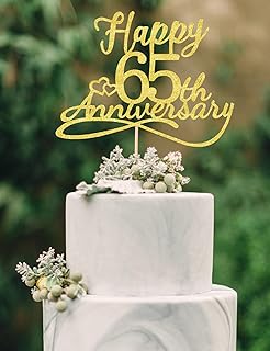 Happy 65th Anniversary Cake Toppers - 65th Wedding Anniversary Decorations, 65th anniversary cake topper, 65th Anniversary Party Decorations,65 year anniversary decorations