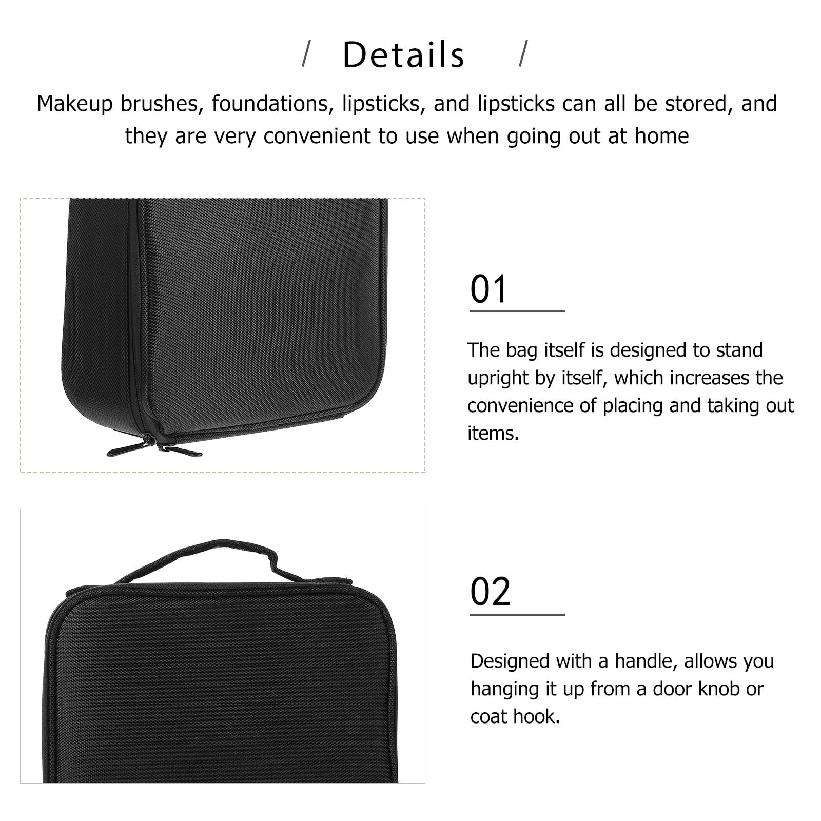 TOPBATHY Neceser de Viaje Portátil de Nylon Multicapa para Cosméticos y Artículos de Aseo, Bolsa de Maquillaje Compacta y Organizada para Viajes Cortos y Negocios