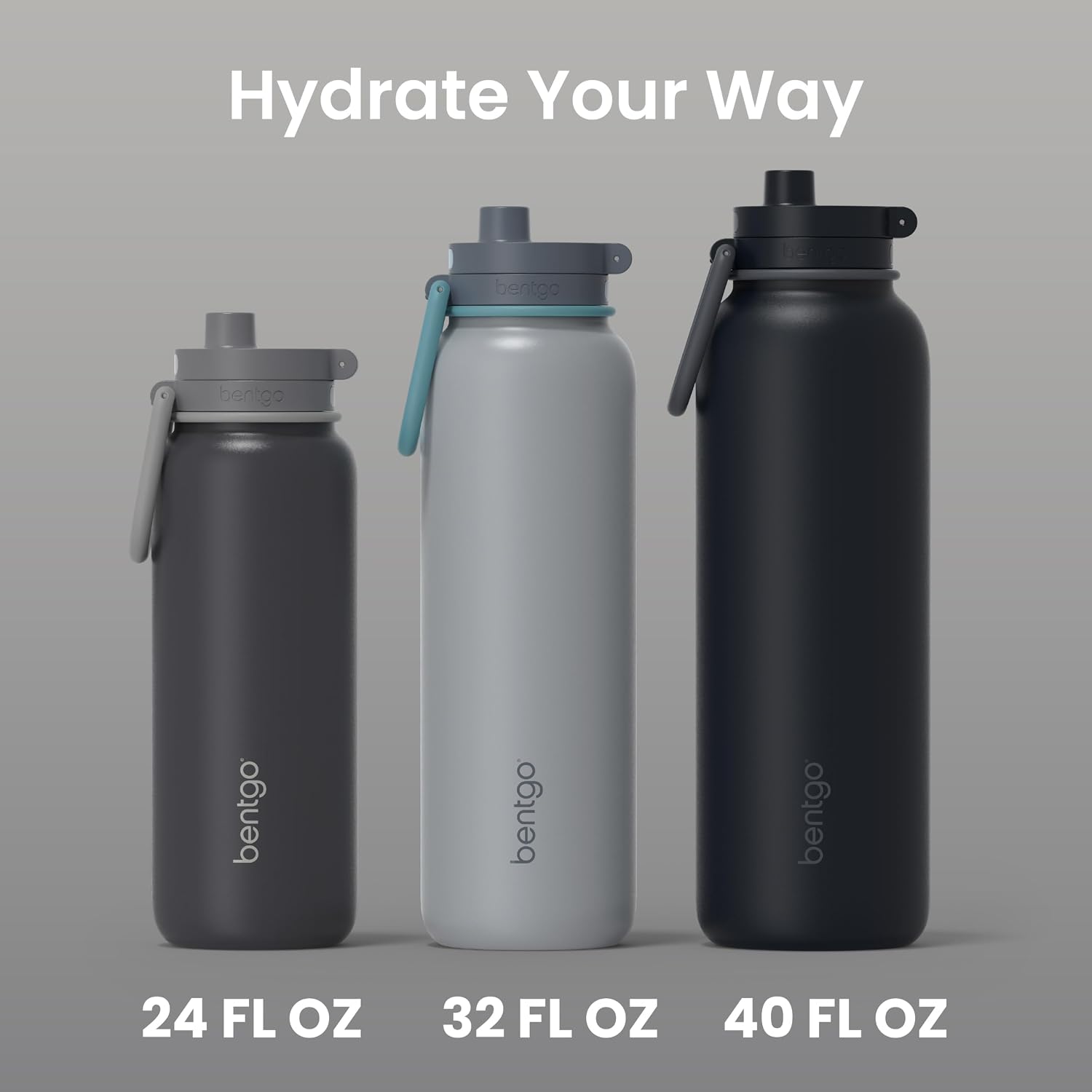 Bentgo Flip 2-in-1 Straw & Chug Leak-Proof Insulated Water Bottle, 24 fl oz | Premium 18/8 Stainless Steel,Triple-Layer Vacuum Insulation, 24-Hour Cold, BPA & PFAS-Free (Tweed)