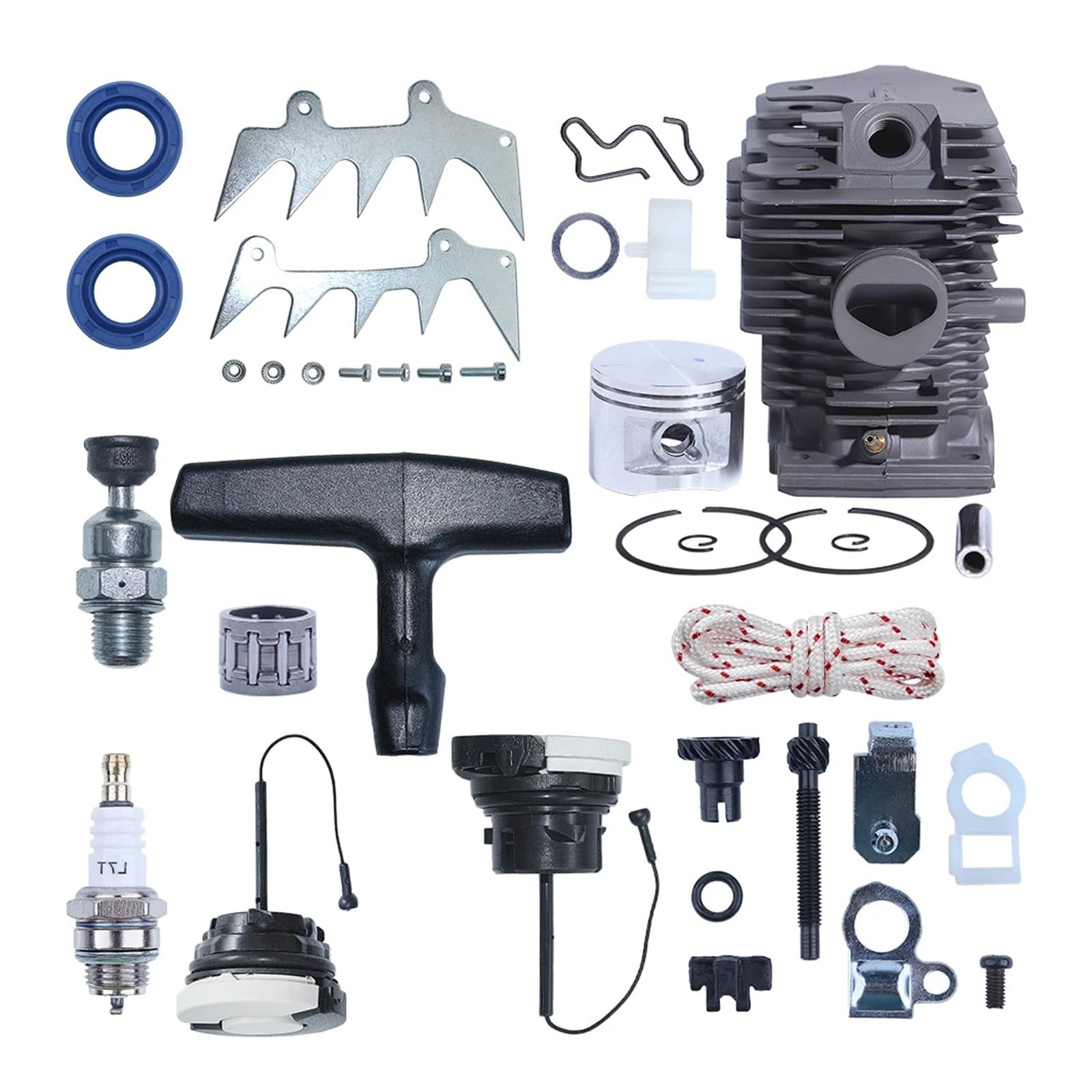 Kit de Ajuste de púas de trinquete for Garras de tala de pistón de Cilindro de 46 mm, Compatible con motosierras Forms 280, MS270, MS270 y 280, con Tapa de Combustible y Kit de trinquete de Arranque.