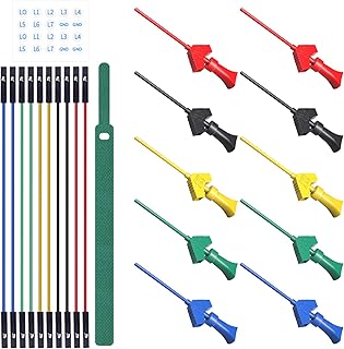 10PCS SMD IC Test Hook Clips Silicone Jumper Wires Test Leads Kit for Logic Analyzer 5 Colors