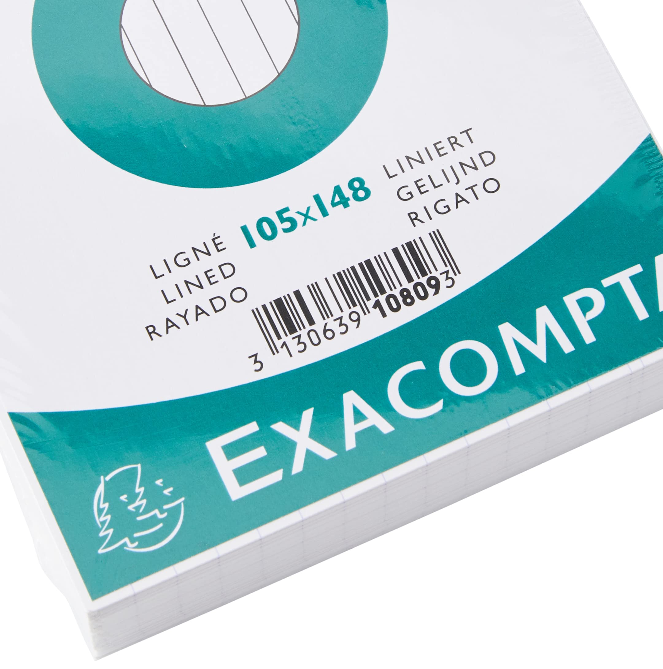 Exacompta, Ref 10809SE, Bristol Lined Record Cards (Pack of 100), A6 in Size, 205gsm Card, Compatible with Printers - Image 2
