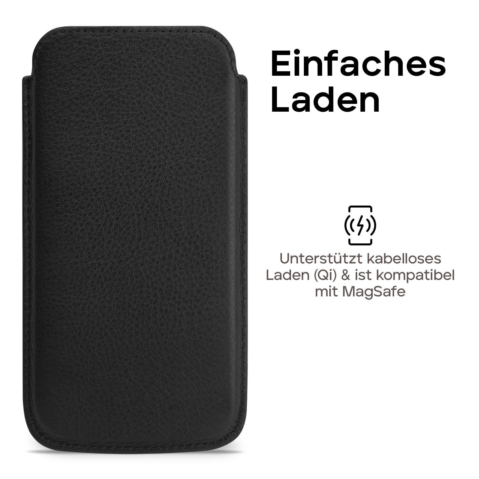 WIIUKA Lederhülle Für IPhone 12 Mini – Mit Kartenfach, Standfunktion & Unterstützt Kabelloses Laden