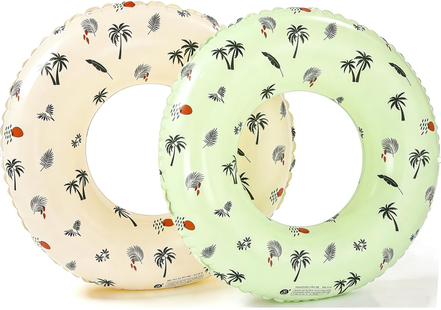 2PCS 35IN Inflatable Pool Floats Adult Large Swim Ring Classic Striped Fruit Pool Inner Tubes, Adults Rings Pool Floaties Adult Size for Summer Pool Party Beach