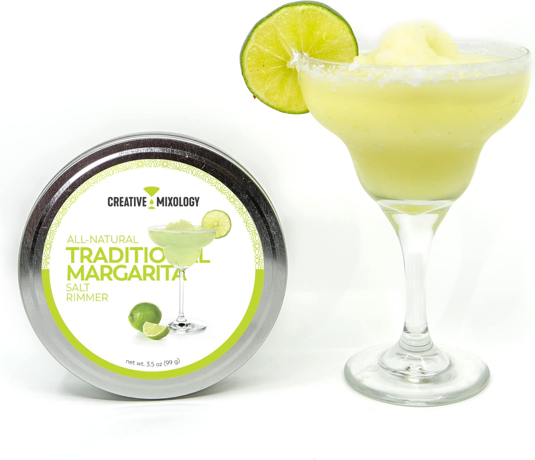 White Traditional Margarita Salt Cocktail Glass Rimmer - Gluten Free Non-GMO No MSG All Natural Brand - Finishing Margarita Salt for Specialty Cocktails