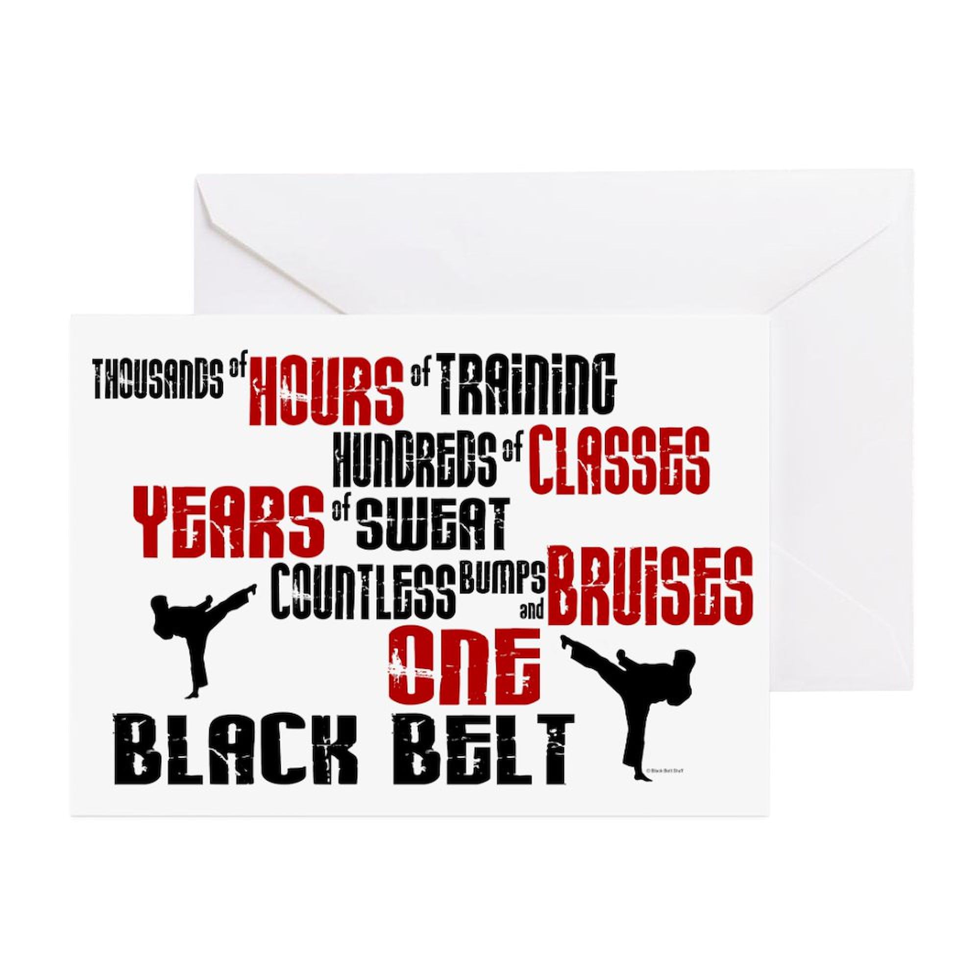 CafePress ONE Black Belt 2 Folded Greeting Cards (10-pack) Matte