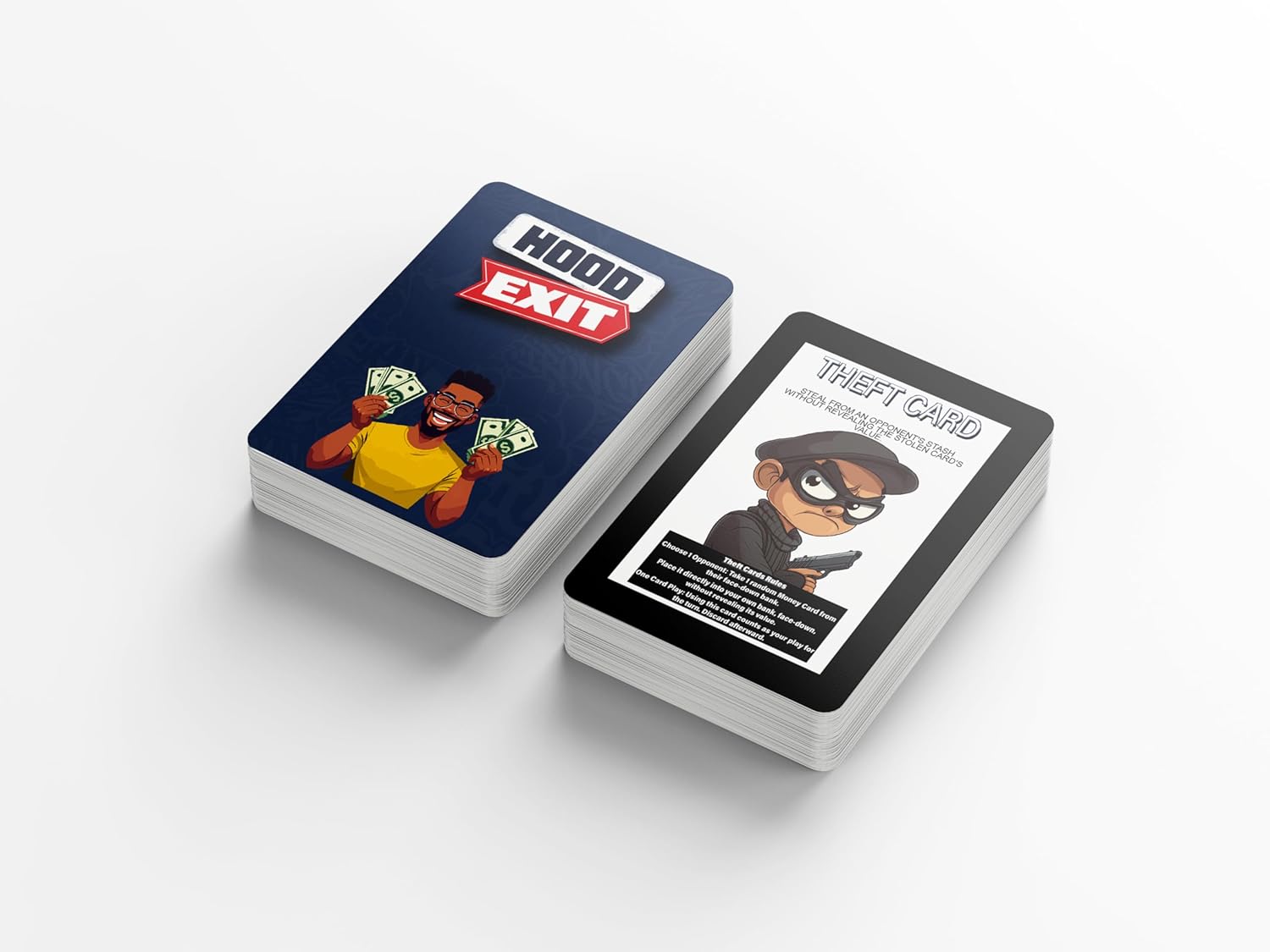 Hood Charades Presents Hood Exit Card Game - Stack Your Cash, Block Rivals, Get Big Mama's Help - Fun Strategic Card Game and Captures Real-Life for Gatherings and Party Nights