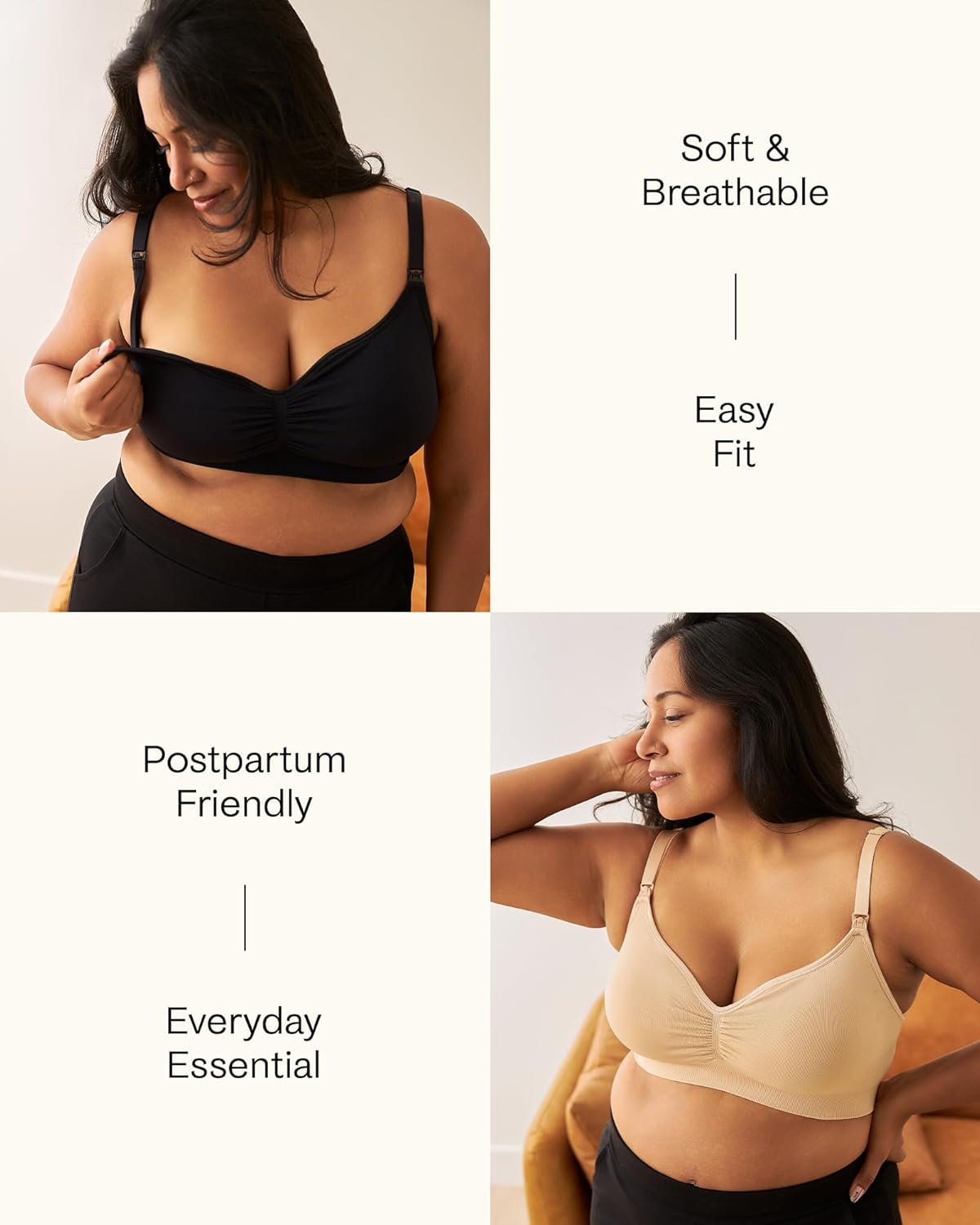 Kindred Bravely Tatum Seamless Sweetheart Bralette Nursing Bras for Breastfeeding, Adjustable, Soft Maternity Bra 2 Pack - Image 4