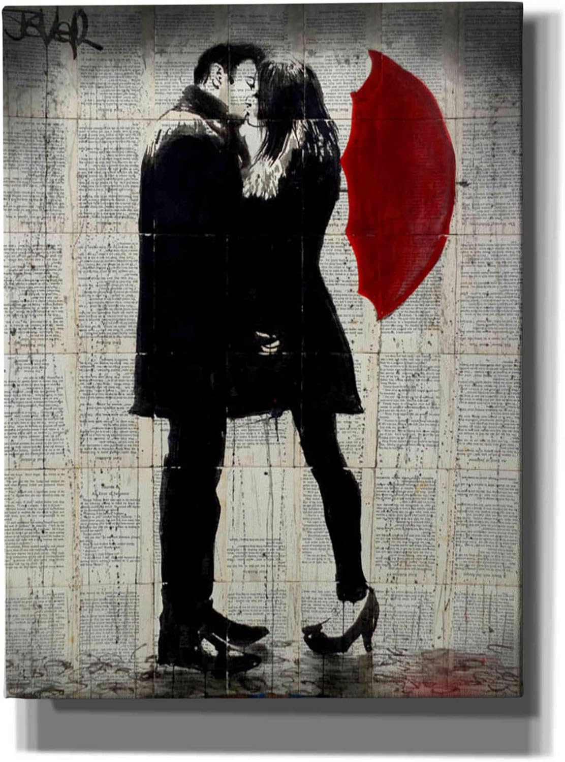 Epic Graffiti 'Winters Kiss' by Loui Jover, Canvas Wall Art, 12"x16"