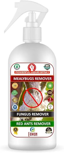 Erwon® Mealy Bug Remover, Fungus Remover, and Red Ant Remover spray from all types of plants, for the home garden, Organic Essential Powerful…
