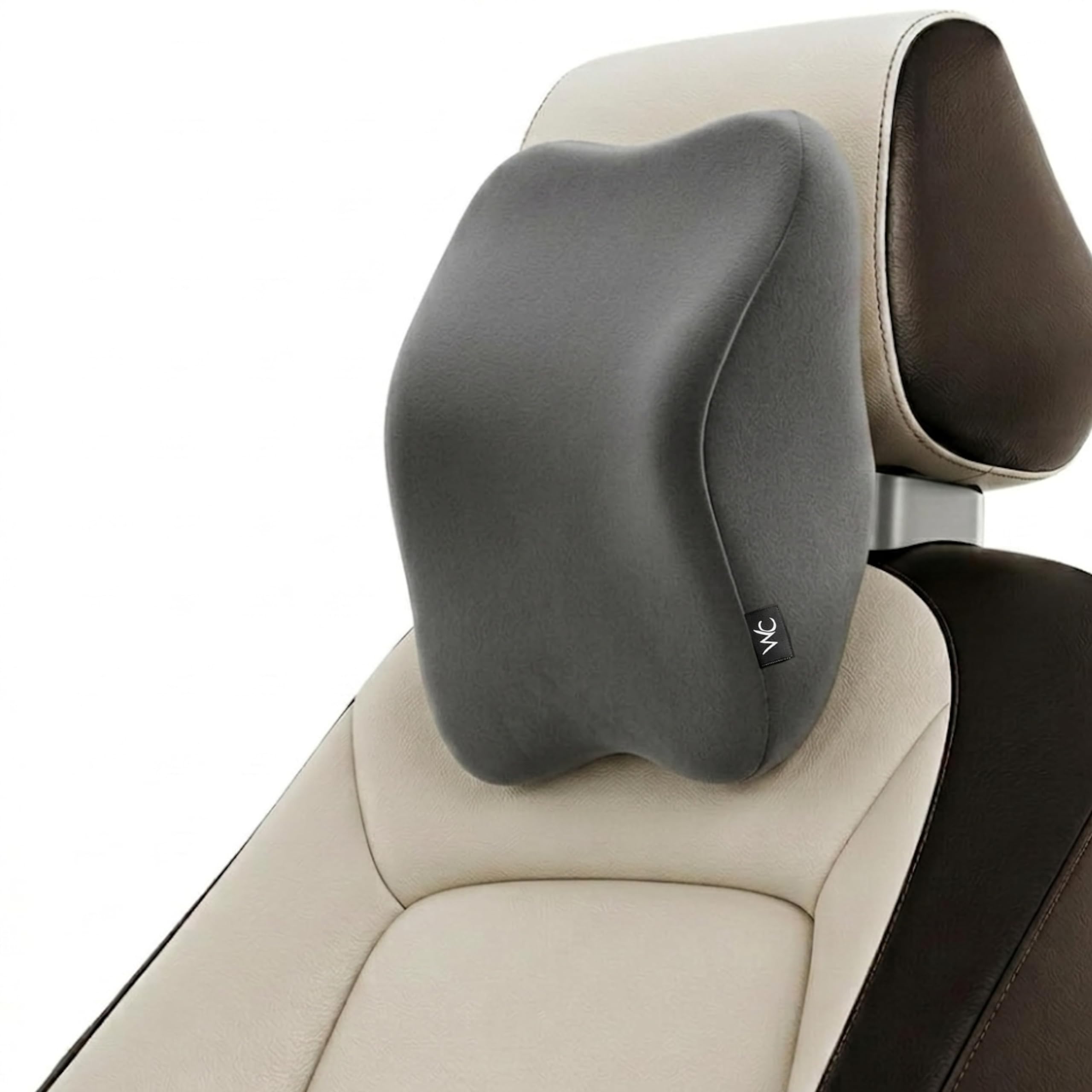 Wonder Care Almohada para el cuello del coche, almohada de espuma viscoelástica ultrasuave para coche, oficina, silla, cojín de apoyo para el cuello para viajes largos con funda de terciopelo lavable