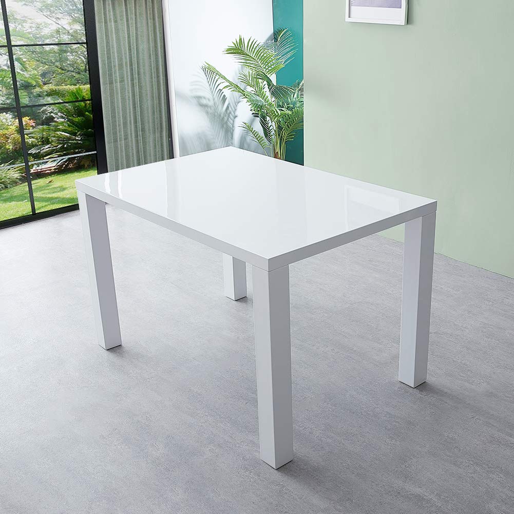 Buy CLIPOP Dining Table Modern White High Gloss Kitchen Table Dining