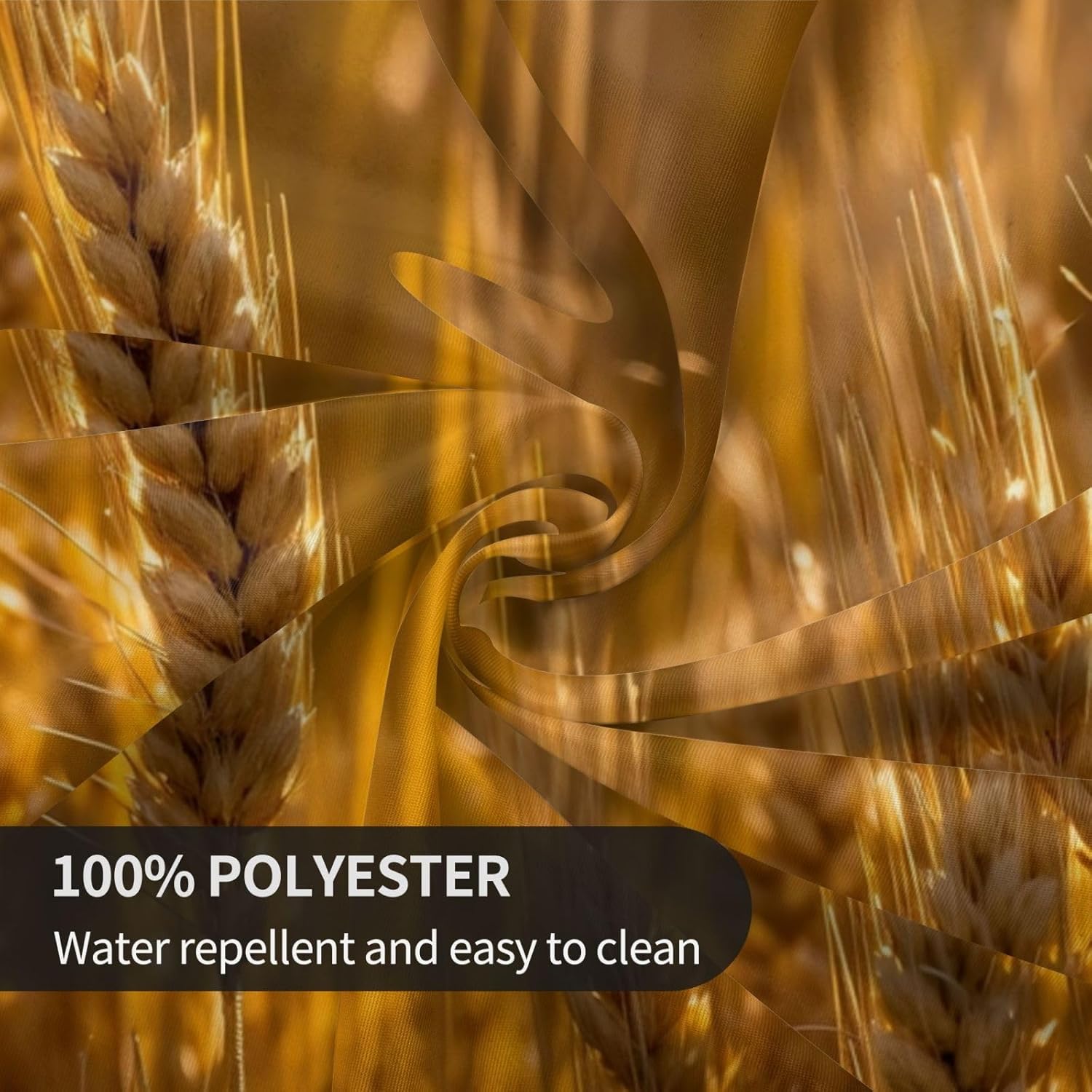 Wheat Field Print Wrinkle Free Dining Table Cover for Birthday Party Farmhouse Tablecloths Up to 60 x 60 Inches