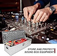 Vista 9 de confote 39 Inch Heavy Duty Aluminum Stripes Plated Tool Box Pick Up Truck Bed RV Trailer Toolbox Waterproof Square Storage Organizer with Side