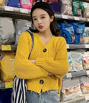 Amazon | QYYカーディガン レディース ニット Vネック ニット