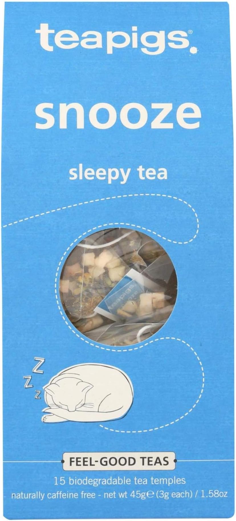 teapigs Snooze Sleepy Tea Bags, Pack of 15, Herbal Mix of Apple, Lavender and Chamomile, Calming Organic Herbal Tea