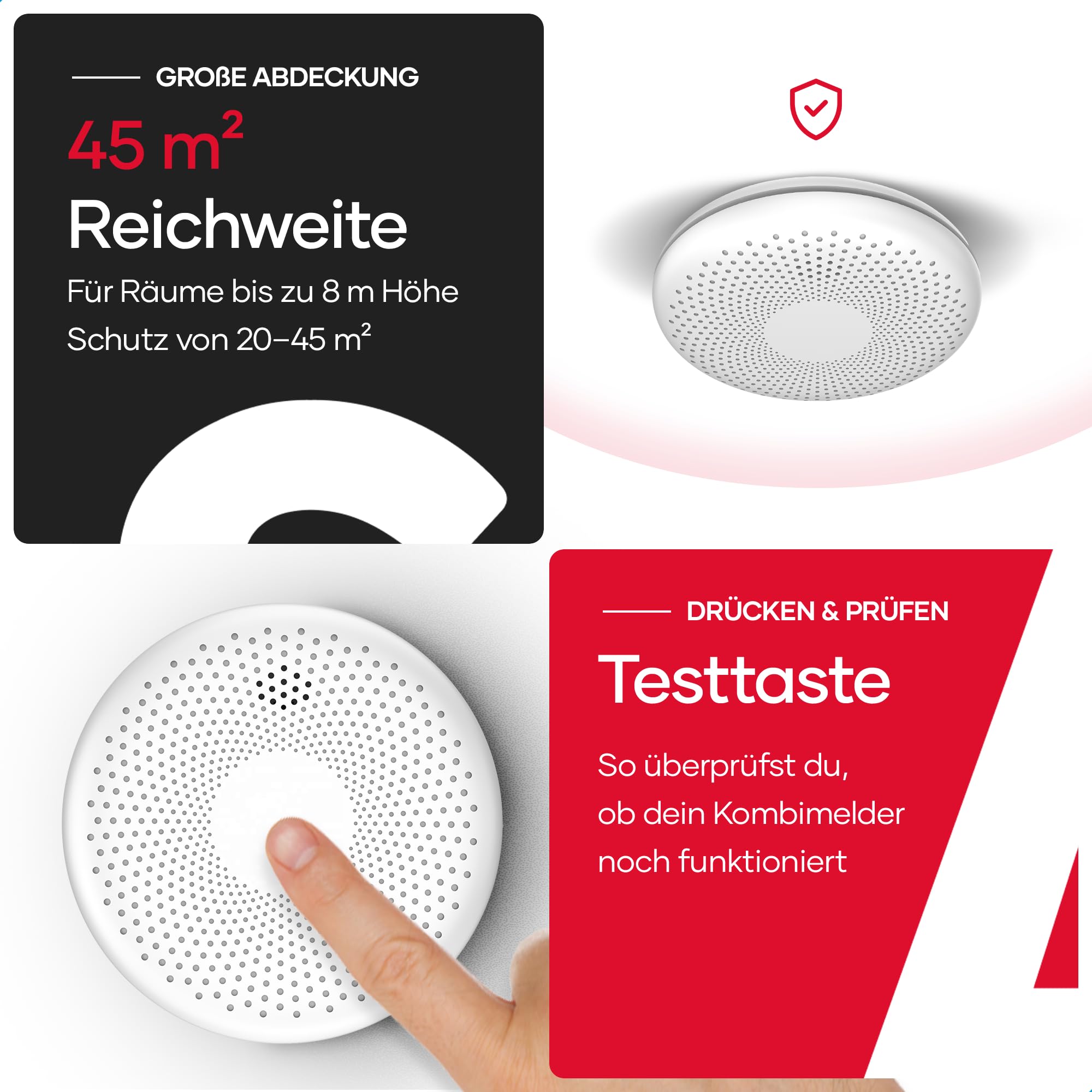 SAVS CS11W Kombinierter Rauch und CO Melder WLAN 6er-Pack – 10 Jahre Batterie – Rauchmelder und Kohlenmonoxid Melder - Smart WiFi kompatibel mit Tuya App – Montage ohne Bohren