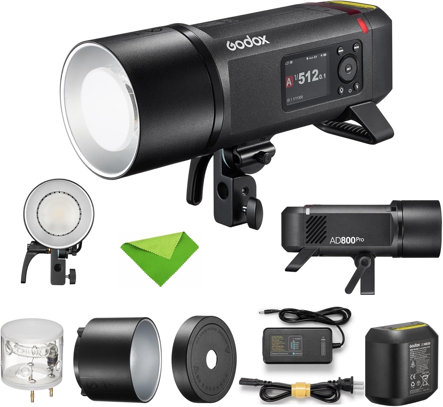 Godox AD800 Pro AD800Pro 800Ws Outdoor TTL Flash, 300 Full Power Flash, 0.01s~1.5s Recycle Time, 40W Bi-Color Modeling Light, 2.4G Wireless, Bowens Mount Speedlight for Canon, Sony, Nikon DSLR Cameras