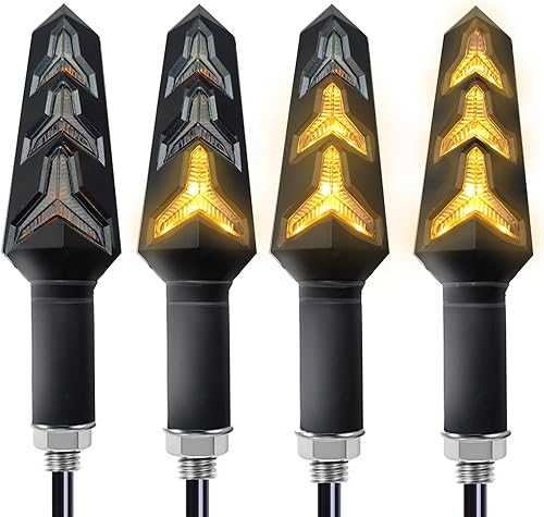 4 luces intermitentes universales para motocicleta, LED, 12 V, 3 cables, 14 bombillas compatibles con motocicleta, scooter, quad, crucero, Yamaha,