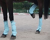 Vista 33 de LEAFOREST Horse Fly Boots Set of 4 - Non Slip Leg Protection for Donkey Mini Pony Draft, Breathable Mesh Fly Boots for Pasture & Barn Use Grey Full