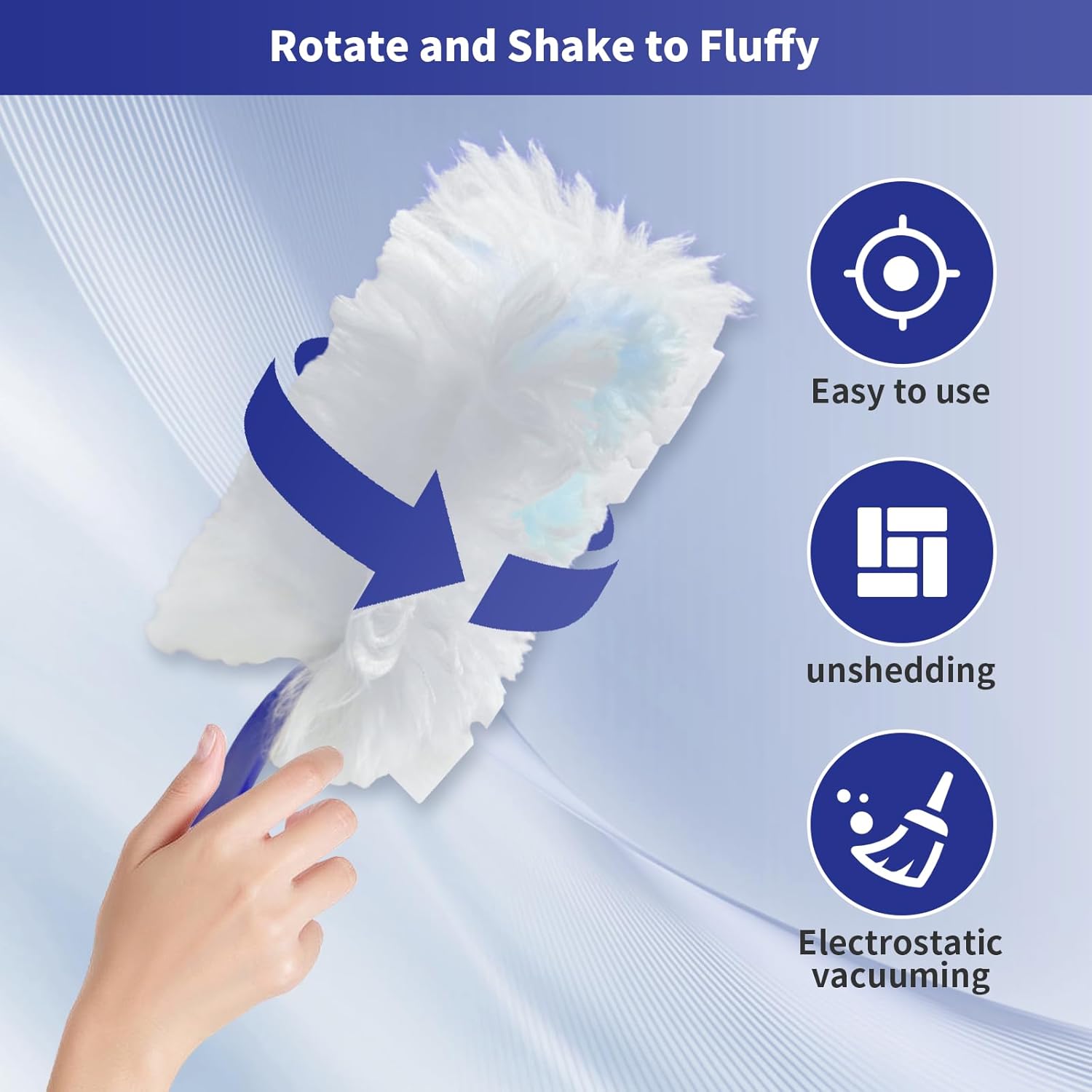 60 pcs 180° Duster Refills Compatible with Swiffer Dusters Handle,Disposable Heavy Duty Dusters Refills Multi Surface Dusting Brush with 2 Handle
