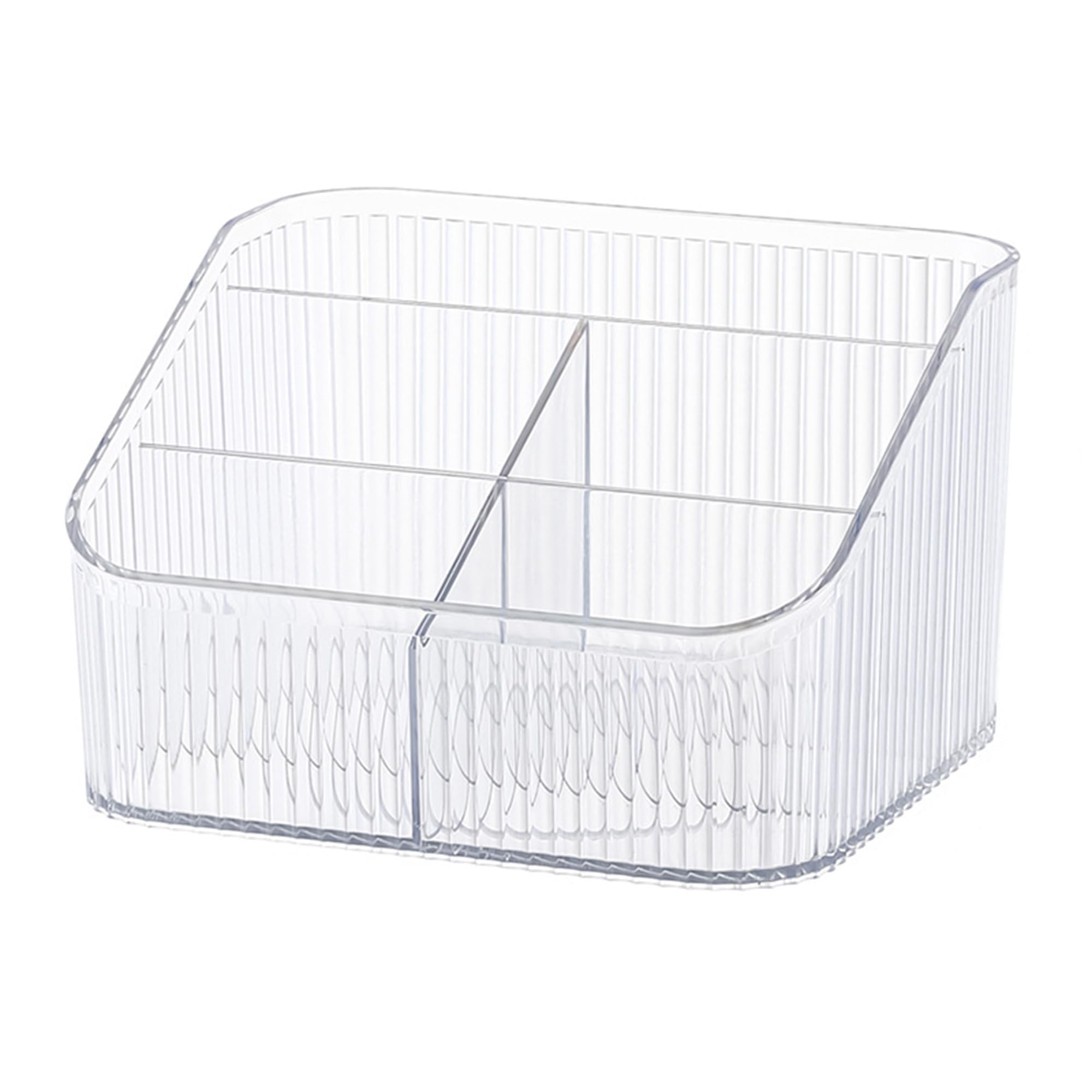Boîte de rangement pour maquillage et cosmétiques, grande capacité, pour accessoires de coiffeuse, comptoirs de salle de bain, bureau, vitrines cosmétiques (blanc-L)