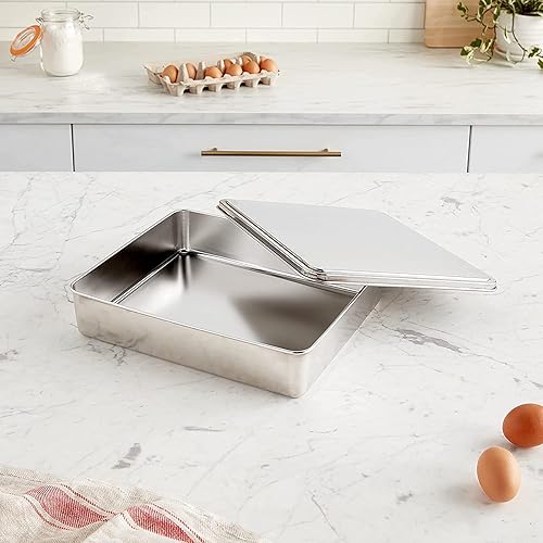 Miniatura 6 de YBM HOME Molde para tartas de acero inoxidable, color plateado (mediano)