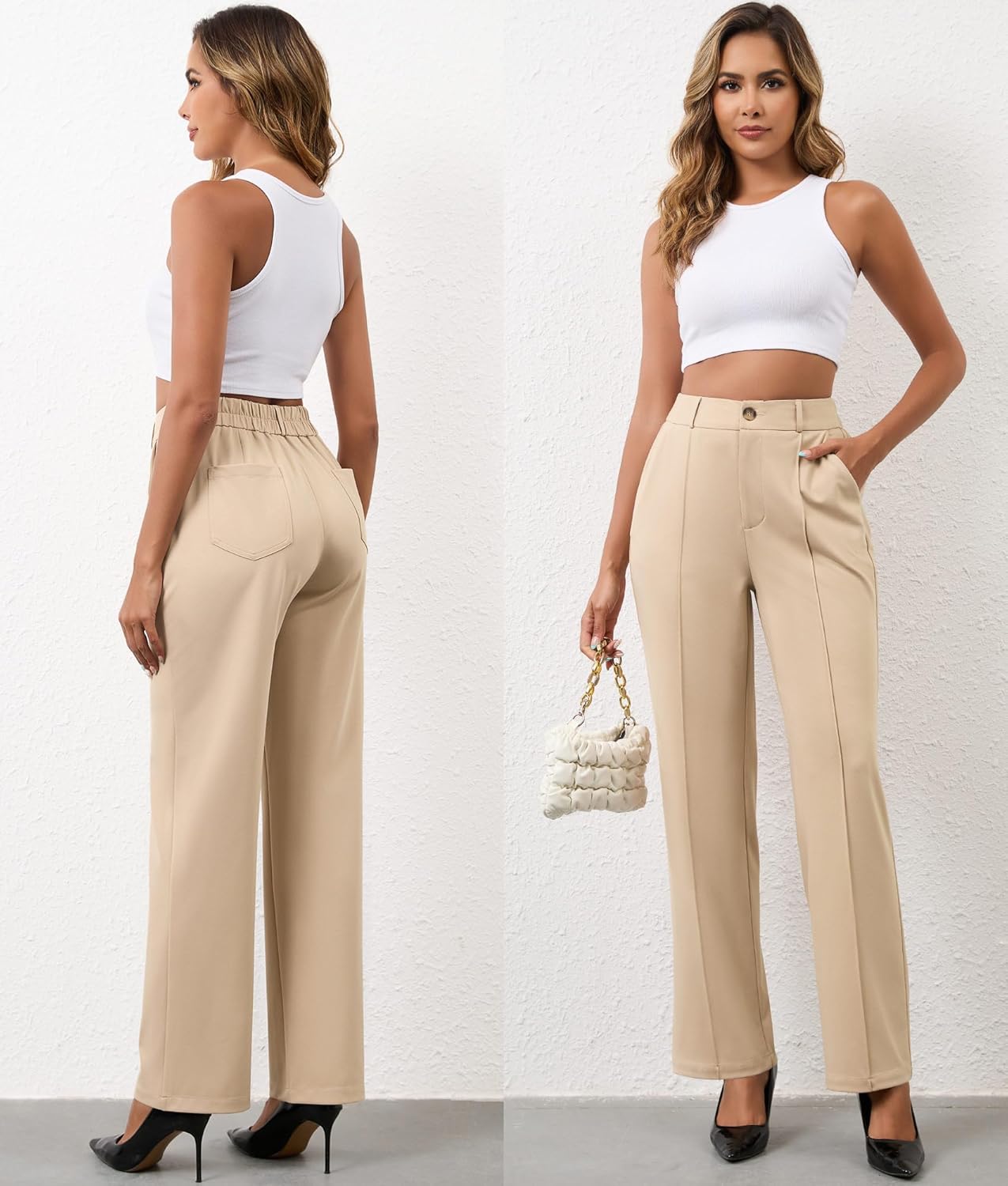 AVAMO Stretchy Work Pants High Waisted Slacks for Women Dress Pants Business Casual Pants Office Trousers with Pockets - Image 6
