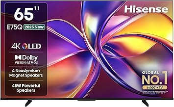 Hisense 65 inch (164 cm)  E75Q Series 48W Speakers 65E75Q (Black) Smart 4K Ultra HD QLED TV